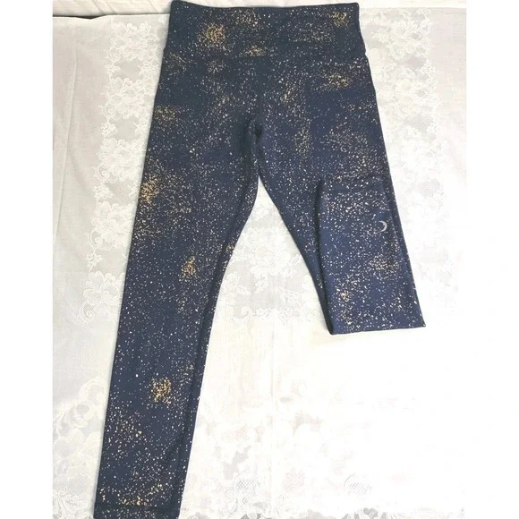 Zyia Acive Blue Gold Leggings Lightweight Womens Size 6/8 - Picture 2 of 9